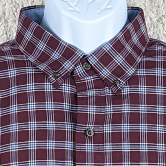 IZOD* Men's Long Sleeve Button Down Curved Hem Chest Pocket Plaid Shirt~ Size XL - Picture 3 of 11
